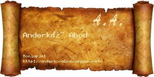 Anderkó Abod névjegykártya